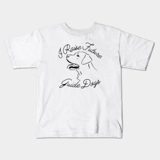 I Raise Future Guide Dogs - Labrador Linework - Black Lines Kids T-Shirt